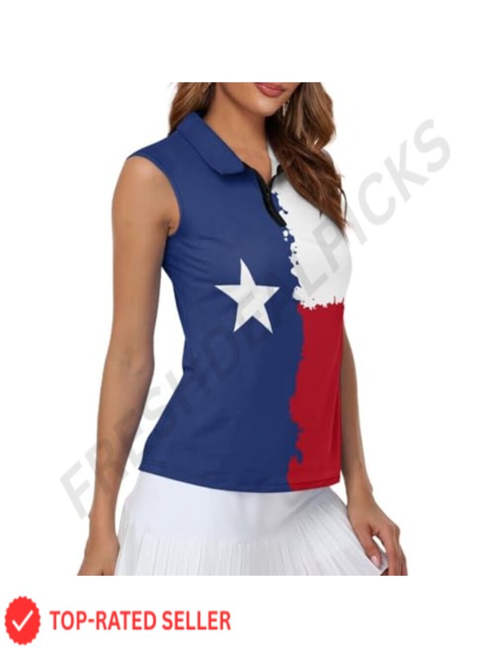 Women's Sleeveless Golf Shirt 1/4 Zip Quick Dry Athletic Polo